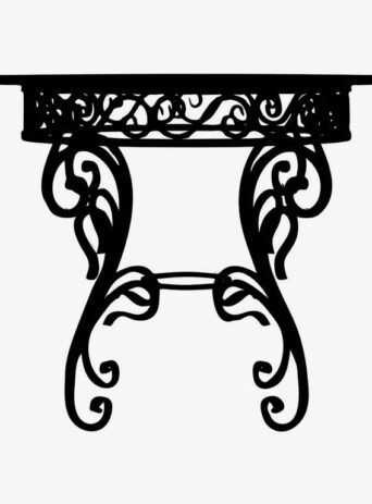 Illustration Of Outside Iron Caffe Table In Silhouette Isolated On White : Stock Vector (Royalty Free) 021763