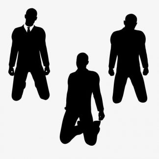 Illustration Of Kneeling Businessmen In Silhouette Isolated On White : Stock Vector (Royalty Free) 021764