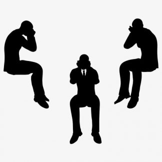 Illustration Of Men Frustration Being Lonely In Silhouette Isolated On White : Stock Vector (Royalty Free) 021778