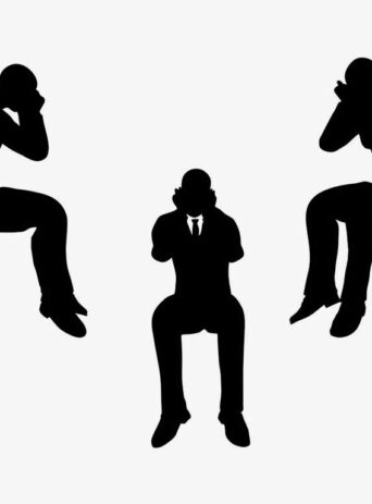 Illustration Of Men Frustration Being Lonely In Silhouette Isolated On White : Stock Vector (Royalty Free) 021778
