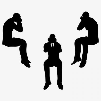 Illustration Of Men Frustration Being Lonely In Silhouette Isolated On White : Stock Vector (Royalty Free) 021778