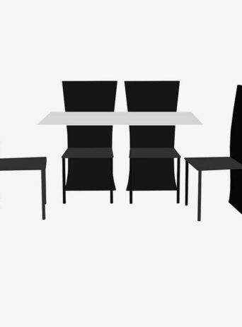 Illustration Of Table With Chairs In Silhouette Isolated On White : Stock Vector (Royalty Free) 021782