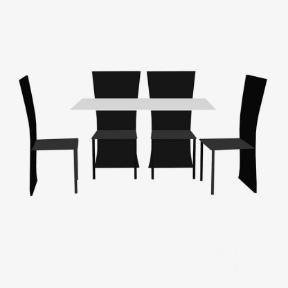 Illustration Of Table With Chairs In Silhouette Isolated On White : Stock Vector (Royalty Free) 021782