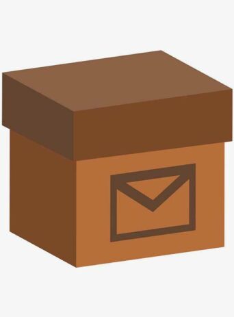 Illustration Of Gift Box With Mail Icon In Silhouette Isolated On White : Stock Vector (Royalty Free) 021783