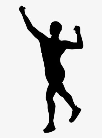 Illustration Of Successful Winner Celebrating Victory In Power Pose In Silhouette Isolated On White : Stock Vector (Royalty Free) 021788