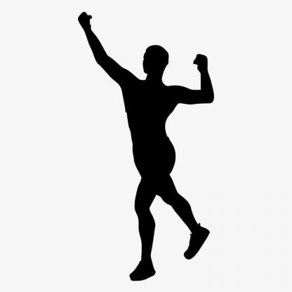 Illustration Of Successful Winner Celebrating Victory In Power Pose In Silhouette Isolated On White : Stock Vector (Royalty Free) 021788