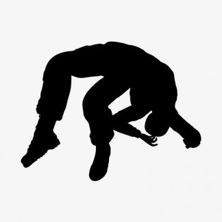 Illustration Of Person Falling On His Back Hanging In The Air In Silhouette Isolated On White