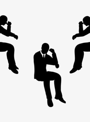 Illustration Of Man Frustrated Sitting Alone Representing Adult Grief In Silhouette Isolated On White : Stock Vector (Royalty Free) 021803