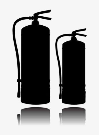 Illustration Of Fire Extinguisher In Silhouette Isolated On White : Stock Vector (Royalty Free) 021807
