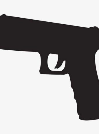 Illustration Of Gun In Silhouette Isolated On White : Stock Vector (Royalty Free) 021810