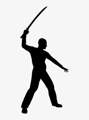 The Art of Battle: Master Warrior's Silhouette in Combat : Stock Vector (Royalty Free) 021811