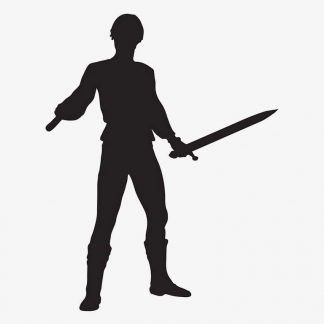 Illustration Of Man Fighter With Sword In Silhouette Isolated On White : Stock Vector (Royalty Free) 021821