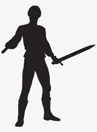 Illustration Of Man Fighter With Sword In Silhouette Isolated On White : Stock Vector (Royalty Free) 021821