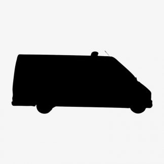 Illustration Of Emergency Ambulance In Silhouette Isolated On White : Stock Vector (Royalty Free) 021829