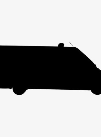 Illustration Of Emergency Ambulance In Silhouette Isolated On White : Stock Vector (Royalty Free) 021829