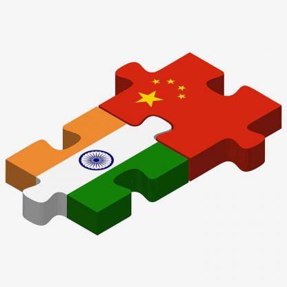 India and China flags in 3d shape : Stock Vector (Royalty Free) 021893