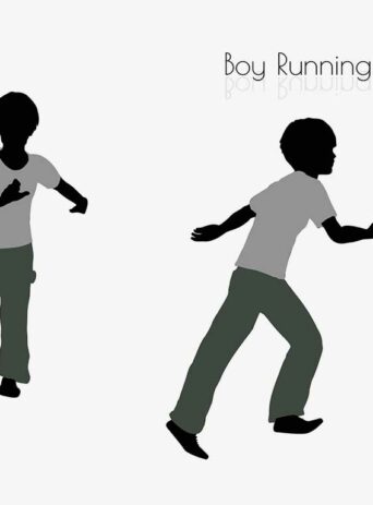 Illustration Of Boy In Running Pose In Silhouette Isolated On White : Stock Vector (Royalty Free) 017001