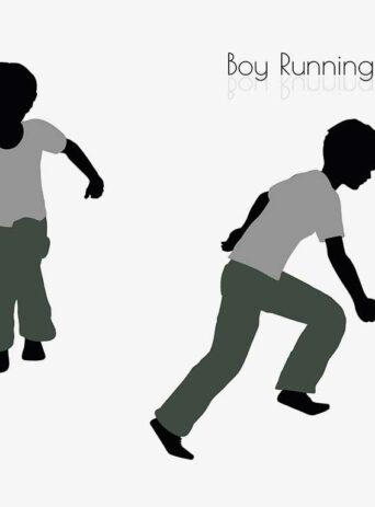 Illustration Of Boy In Running Pose In Silhouette Isolated On White : Stock Vector (Royalty Free) 017004