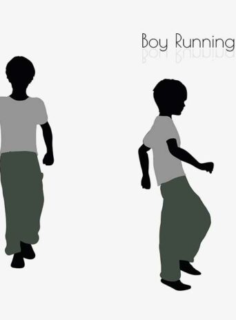Illustration Of Boy In Running Pose In Silhouette Isolated On White : Stock Vector (Royalty Free) 017006
