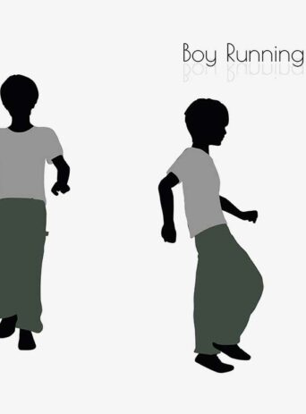 Illustration Of Boy In Running Pose In Silhouette Isolated On White : Stock Vector (Royalty Free) 017007