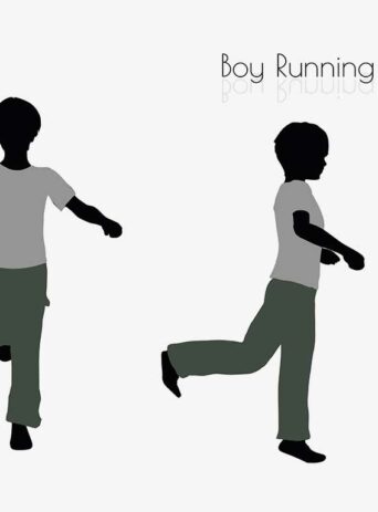 Illustration Of Boy In Running Pose In Silhouette Isolated On White : Stock Vector (Royalty Free) 017008