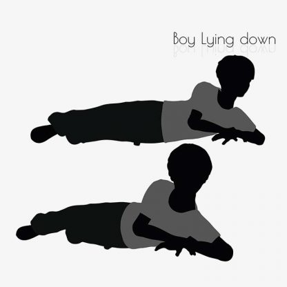 Illustration Of Boy Lying Down Pose In Silhouette Isolated On White : Stock Vector (Royalty Free) 017009