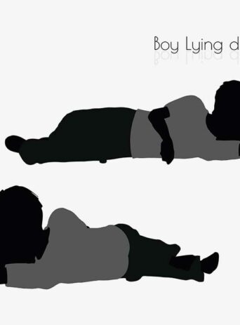 Illustration Of Boy Lying Down Pose In Silhouette Isolated On White : Stock Vector (Royalty Free) 017010