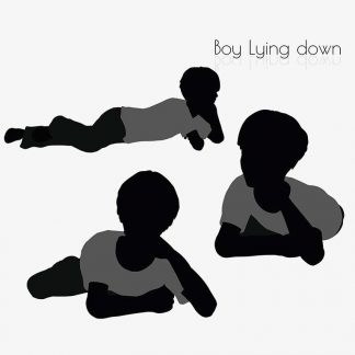 Illustration Of Boy Lying Down Pose In Silhouette Isolated On White : Stock Vector (Royalty Free) 017011