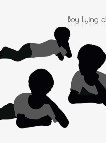 Illustration Of Boy Lying Down Pose In Silhouette Isolated On White : Stock Vector (Royalty Free) 017011