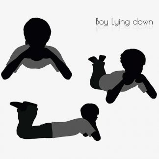 Illustration Of Boy Lying Down Pose In Silhouette Isolated On White : Stock Vector (Royalty Free) 017012