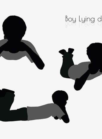 Illustration Of Boy Lying Down Pose In Silhouette Isolated On White : Stock Vector (Royalty Free) 017012