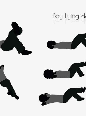 Illustration Of Boy Lying Down Pose In Silhouette Isolated On White : Stock Vector (Royalty Free) 017014