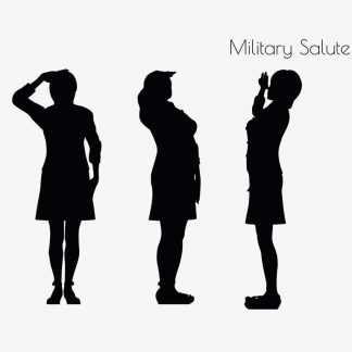 Illustration Of Woman In Salute Pose In Silhouette Isolated On White : Stock Vector (Royalty Free) 017015