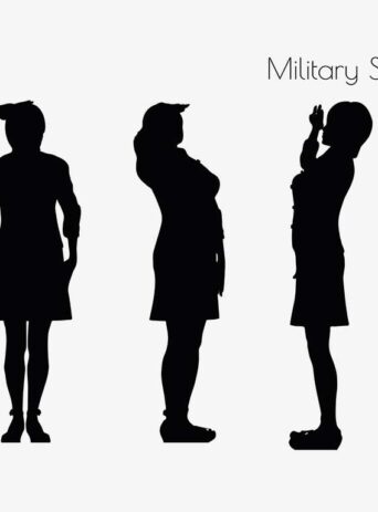 Illustration Of Woman In Salute Pose In Silhouette Isolated On White : Stock Vector (Royalty Free) 017015