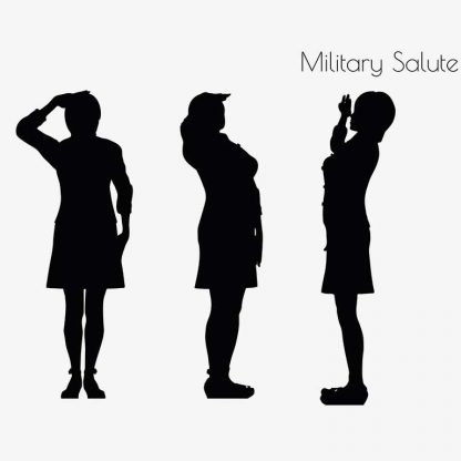 Illustration Of Woman In Salute Pose In Silhouette Isolated On White : Stock Vector (Royalty Free) 017015