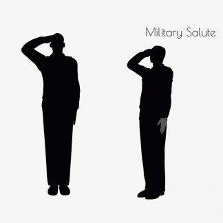 Illustration Of A Man In Military Salute Pose In Silhouette Isolated On White : Stock Vector (Royalty Free) 017018