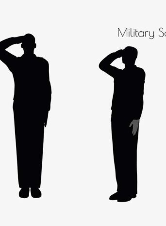 Illustration Of A Man In Military Salute Pose In Silhouette Isolated On White : Stock Vector (Royalty Free) 017018