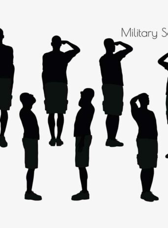 Illustration Of A Man In Military Salute Pose In Silhouette Isolated On White : Stock Vector (Royalty Free) 017019