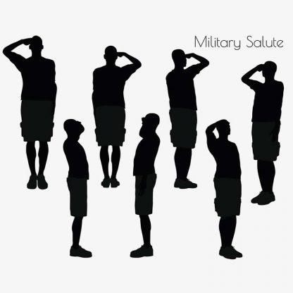 Illustration Of A Man In Military Salute Pose In Silhouette Isolated On White : Stock Vector (Royalty Free) 017019