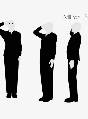 Illustration Of A Man In Military Salute Pose In Silhouette Isolated On White : Stock Vector (Royalty Free) 017020