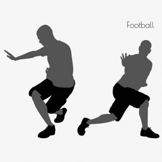 Illustration Of A Man In Football Action Pose In Silhouette Isolated On White : Stock Vector (Royalty Free) 017021