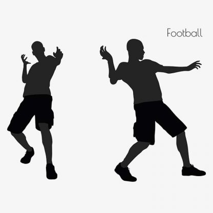 Illustration Of A Man In Football Action Pose In Silhouette Isolated On White : Stock Vector (Royalty Free) 017022