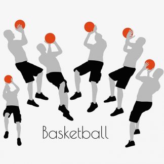 Illustration Of A Man In Basketball Action Pose In Silhouette Isolated On White : Stock Vector (Royalty Free) 017023