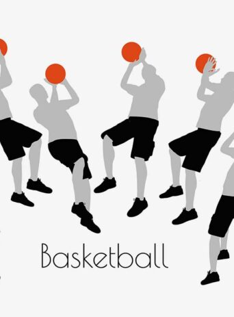 Illustration Of A Man In Basketball Action Pose In Silhouette Isolated On White : Stock Vector (Royalty Free) 017023