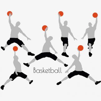 Illustration Of A Man In Basketball Action Pose In Silhouette Isolated On White : Stock Vector (Royalty Free) 017024