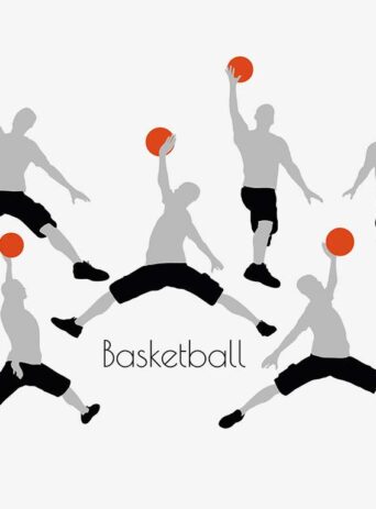 Illustration Of A Man In Basketball Action Pose In Silhouette Isolated On White : Stock Vector (Royalty Free) 017024