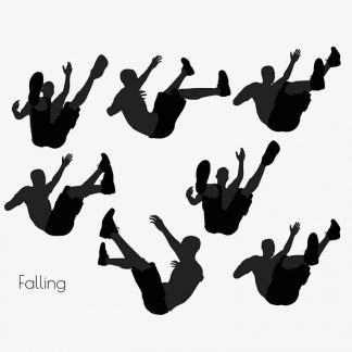 Illustration Of Man Falling Pose In Silhouette Isolated On White : Stock Vector (Royalty Free) 017025