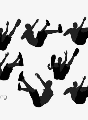 Illustration Of Man Falling Pose In Silhouette Isolated On White : Stock Vector (Royalty Free) 017025