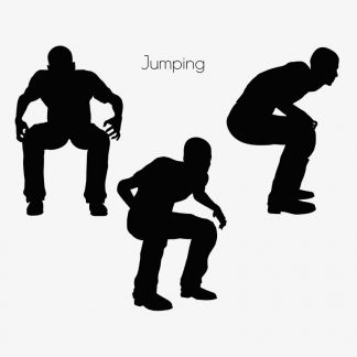 Illustration Of Man Jumping Pose In Silhouette Isolated On White : Stock Vector (Royalty Free) 017026