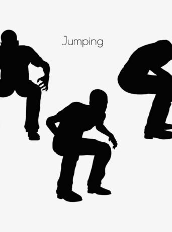 Illustration Of Man Jumping Pose In Silhouette Isolated On White : Stock Vector (Royalty Free) 017026